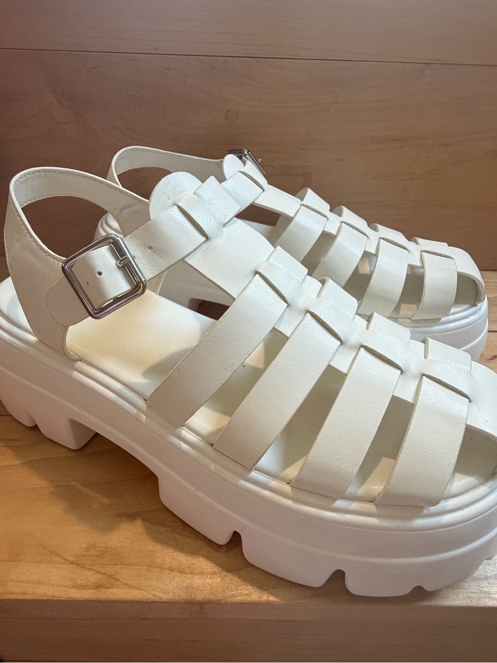 White Lug sole Fisherman Sandals
